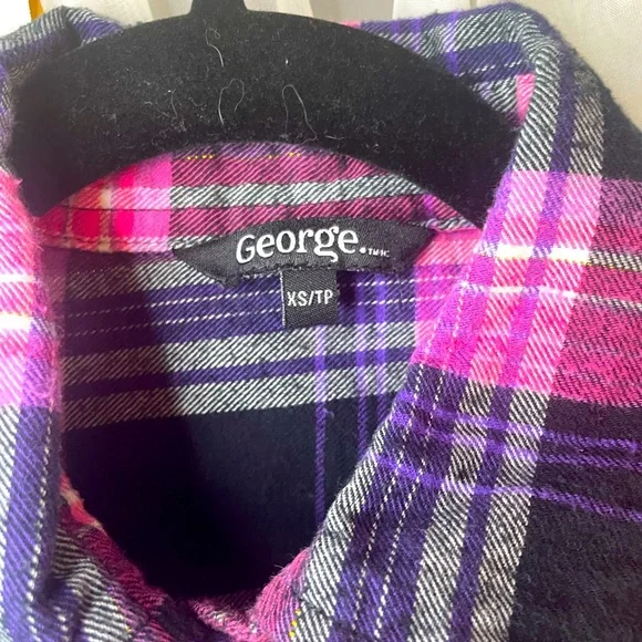 Itm 0053 George plaid button up shirt size XS - Picture 7 of 8